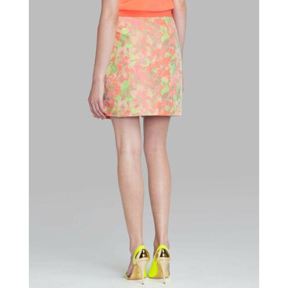 TED BAKER NWT Keleche Neon Coral Jacquard Wrap Skirt // 2 - Picture 2 of 11